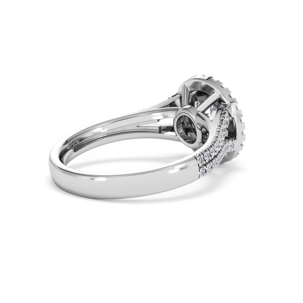 Camilla Diamond Halo Engagement Ring 18K White Gold 1.15ct G/SI2