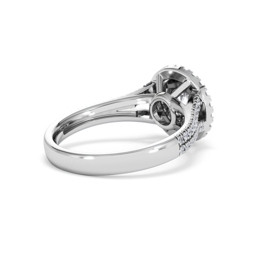 Camilla Diamond Halo Engagement Ring 18K White Gold 1.15ct G/SI2