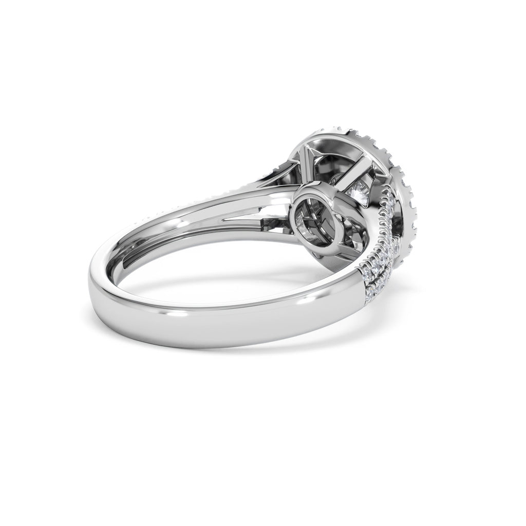 Camilla Diamond Halo Engagement Ring 18K White Gold 1.15ct G/SI2