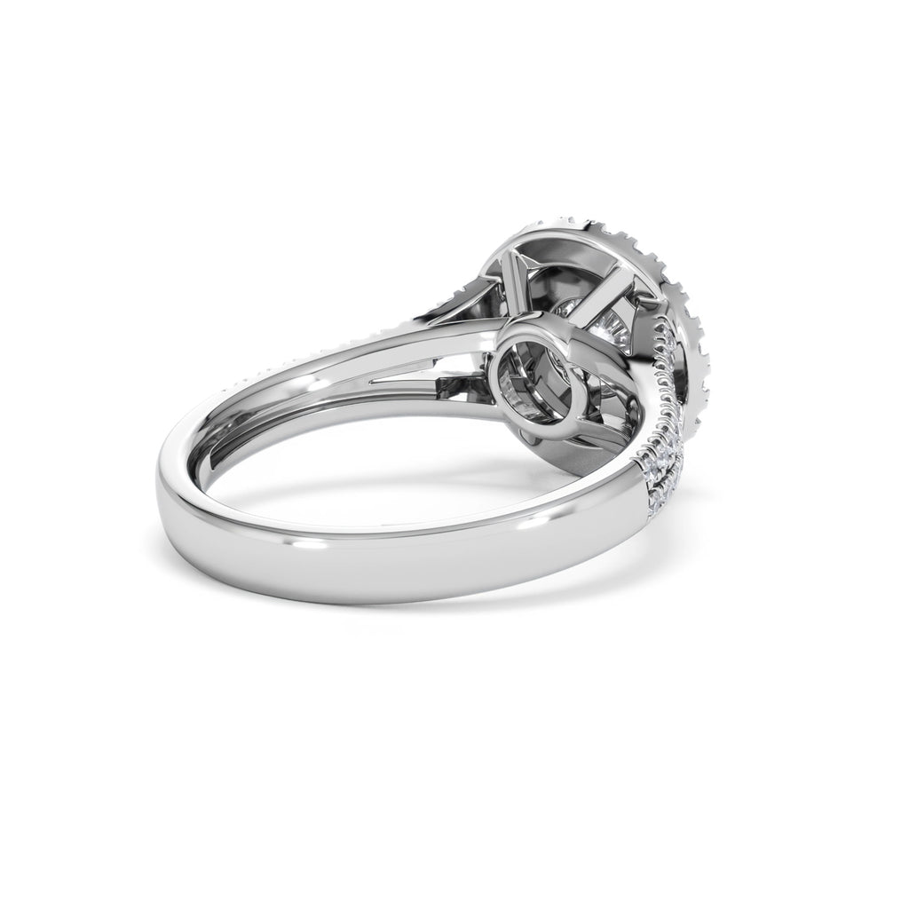 Camilla Diamond Halo Engagement Ring 18K White Gold 1.15ct G/SI2