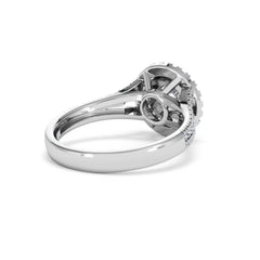Camilla Diamond Halo Engagement Ring 18K White Gold 1.15ct G/SI2