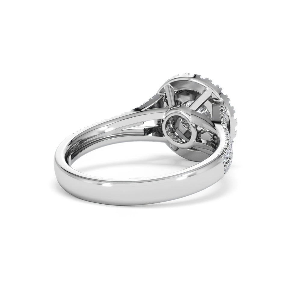 Camilla Diamond Halo Engagement Ring 18K White Gold 1.15ct G/SI2
