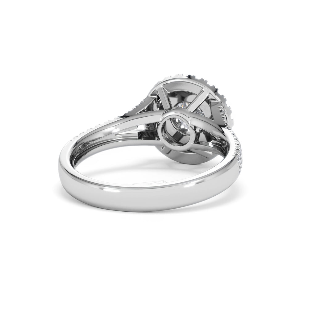 Camilla Diamond Halo Engagement Ring 18K White Gold 1.15ct G/SI2