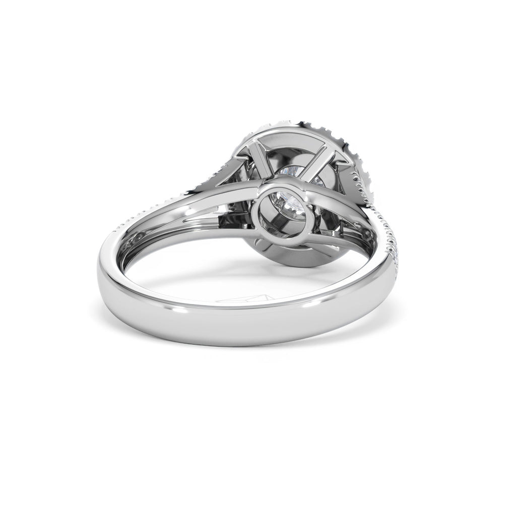 Camilla Diamond Halo Engagement Ring 18K White Gold 1.15ct G/SI2