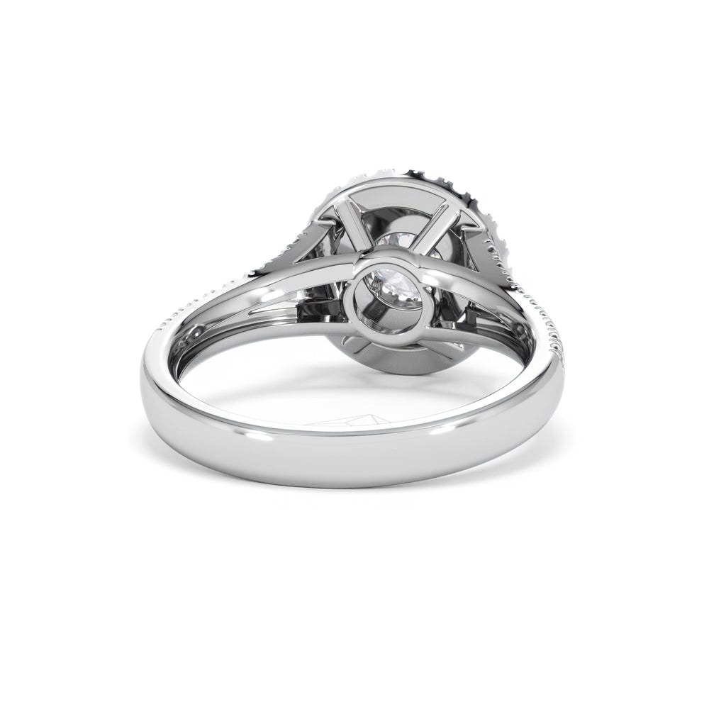 Camilla Diamond Halo Engagement Ring 18K White Gold 1.15ct G/SI2