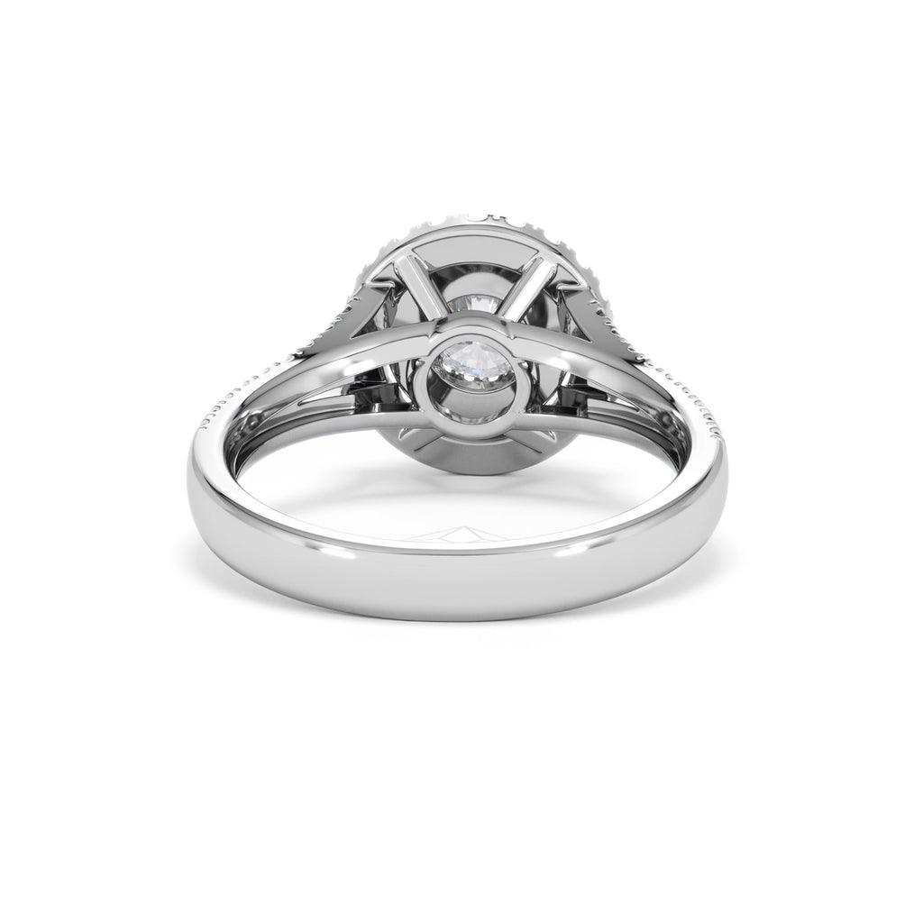 Camilla Diamond Halo Engagement Ring 18K White Gold 1.15ct G/SI2