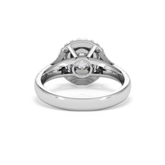Camilla Diamond Halo Engagement Ring 18K White Gold 1.15ct G/SI2