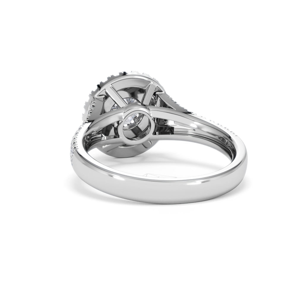 Camilla Diamond Halo Engagement Ring 18K White Gold 1.15ct G/SI2