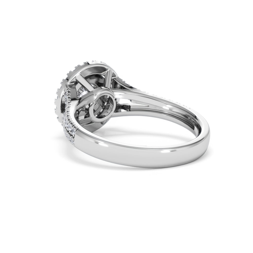 Camilla Diamond Halo Engagement Ring 18K White Gold 1.15ct G/SI2