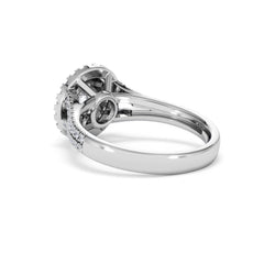 Camilla Diamond Halo Engagement Ring 18K White Gold 1.15ct G/SI2