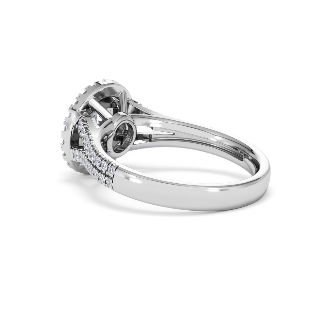 Camilla Diamond Halo Engagement Ring 18K White Gold 1.15ct G/SI2