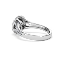 Camilla Diamond Halo Engagement Ring 18K White Gold 1.15ct G/SI2