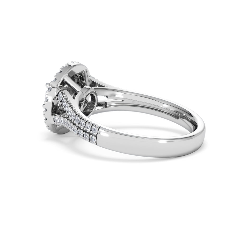 Camilla Diamond Halo Engagement Ring 18K White Gold 1.15ct G/SI2
