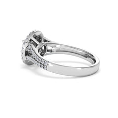 Camilla Diamond Halo Engagement Ring 18K White Gold 1.15ct G/SI2
