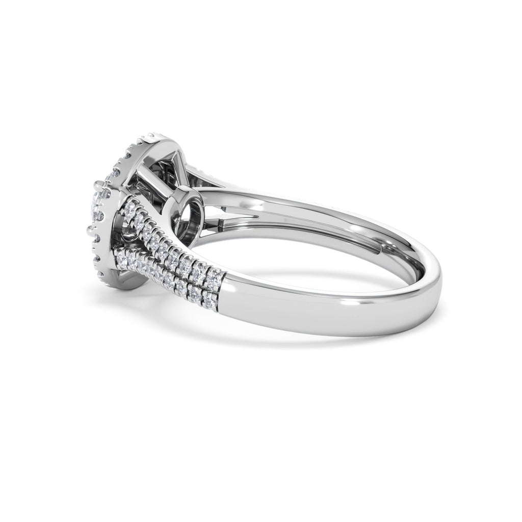 Camilla Diamond Halo Engagement Ring 18K White Gold 1.15ct G/SI2