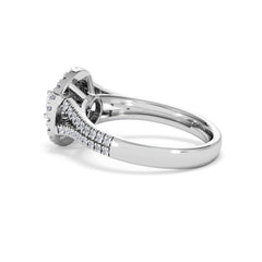 Camilla Diamond Halo Engagement Ring 18K White Gold 1.15ct G/SI2