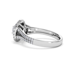 Camilla Diamond Halo Engagement Ring 18K White Gold 1.15ct G/SI2