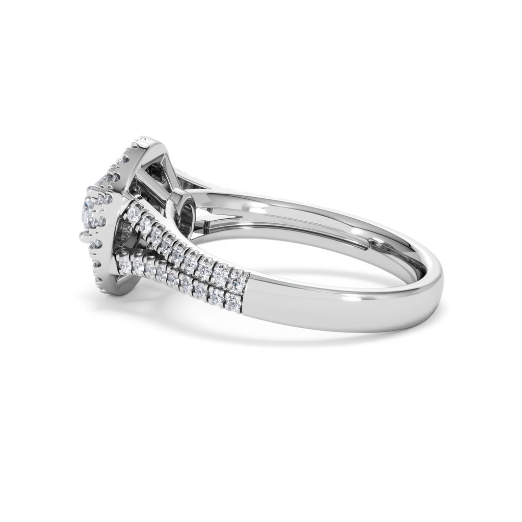 Camilla Diamond Halo Engagement Ring 18K White Gold 1.15ct G/SI2