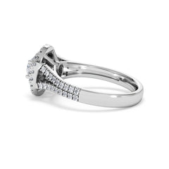 Camilla Diamond Halo Engagement Ring 18K White Gold 1.15ct G/SI2