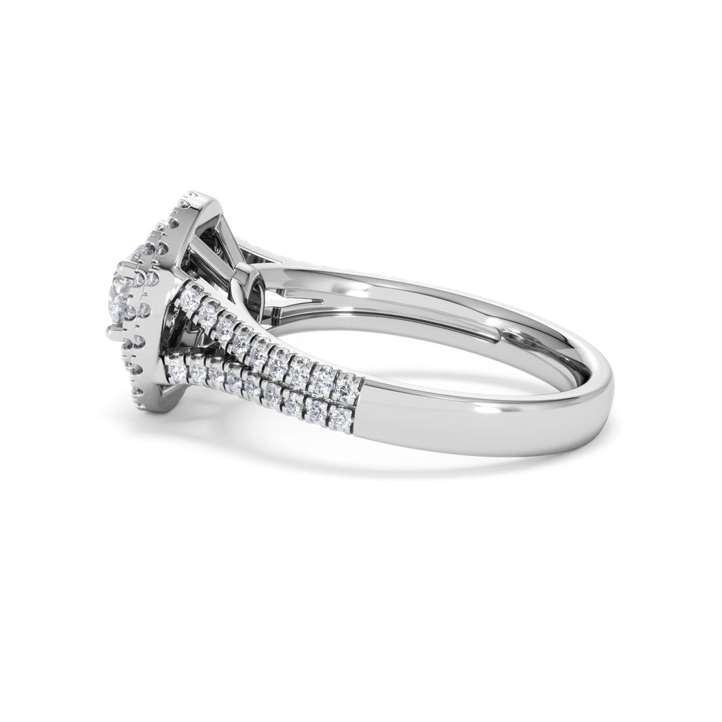 Camilla Diamond Halo Engagement Ring 18K White Gold 1.15ct G/SI2