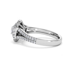 Camilla Diamond Halo Engagement Ring 18K White Gold 1.15ct G/SI2
