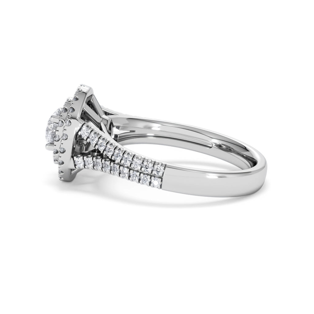Camilla Diamond Halo Engagement Ring 18K White Gold 1.15ct G/SI2