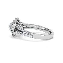 Camilla Diamond Halo Engagement Ring 18K White Gold 1.15ct G/SI2