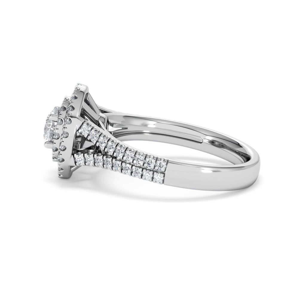Camilla Diamond Halo Engagement Ring 18K White Gold 1.15ct G/SI2