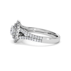 Camilla Diamond Halo Engagement Ring 18K White Gold 1.15ct G/SI2