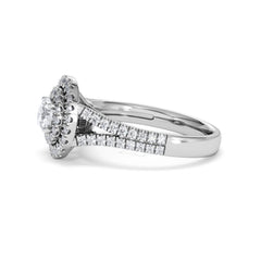 Camilla Diamond Halo Engagement Ring 18K White Gold 1.15ct G/SI2