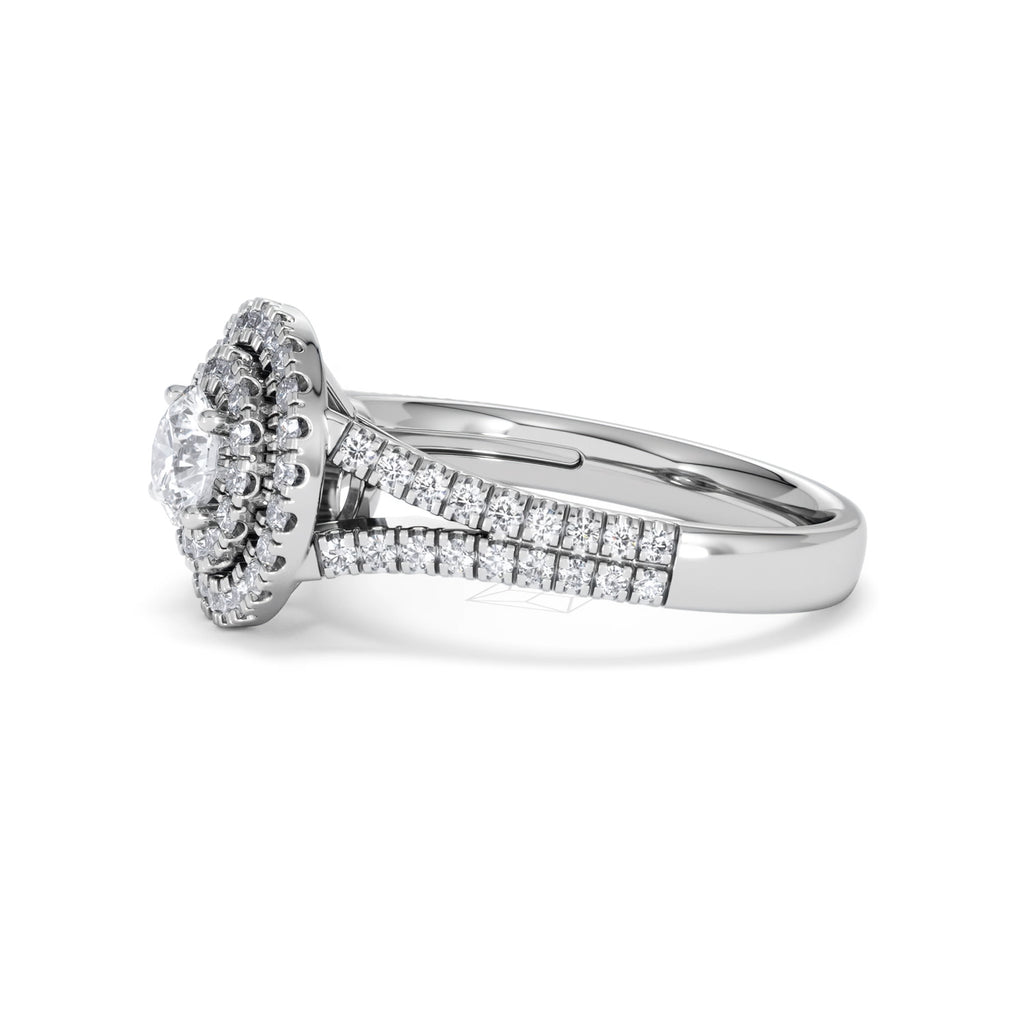 Camilla Diamond Halo Engagement Ring 18K White Gold 1.15ct G/SI2