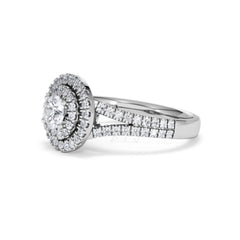 Camilla Diamond Halo Engagement Ring 18K White Gold 1.15ct G/SI2