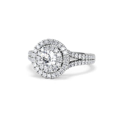 Camilla Diamond Halo Engagement Ring 18K White Gold 1.15ct G/SI2