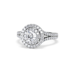 Camilla Diamond Halo Engagement Ring 18K White Gold 1.15ct G/SI2