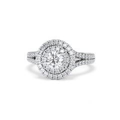 Camilla Diamond Halo Engagement Ring 18K White Gold 1.15ct G/SI2