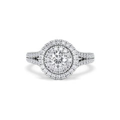 Camilla Diamond Halo Engagement Ring 18K White Gold 1.15ct G/SI2