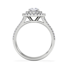 Camilla Diamond Halo Engagement Ring 18K White Gold 1.15ct G/SI2