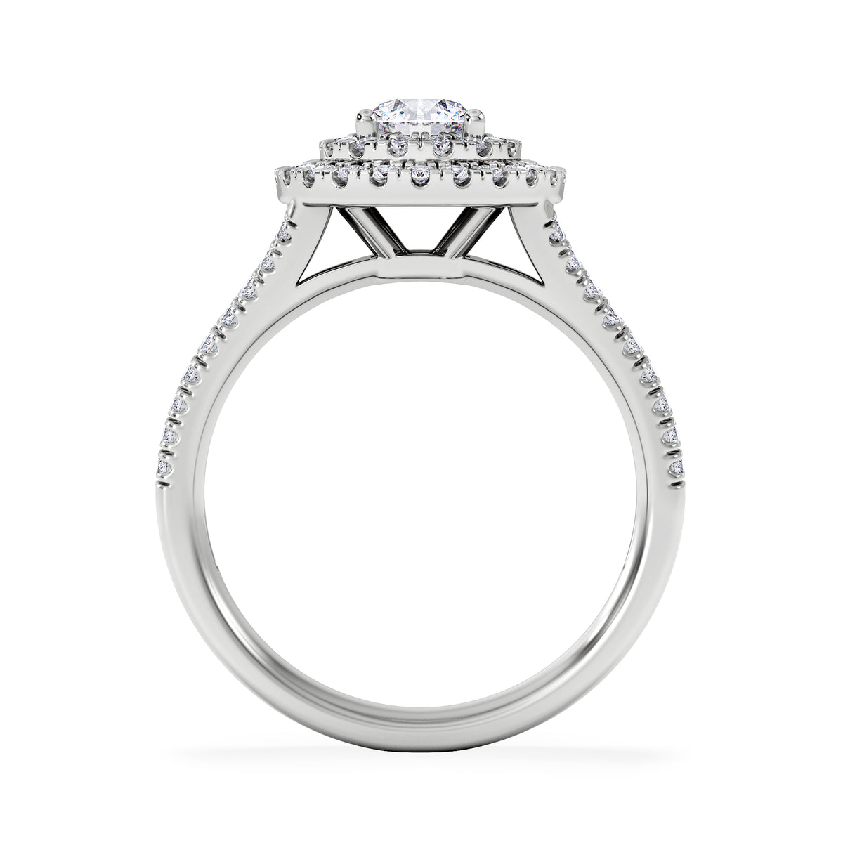 Camilla Diamond Halo Engagement Ring 18K White Gold 1.15ct G/SI2