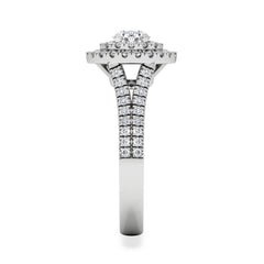 Camilla Diamond Halo Engagement Ring 18K White Gold 1.15ct G/SI2