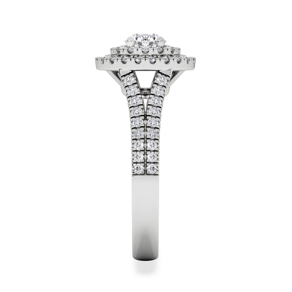 Camilla Diamond Halo Engagement Ring in Platinum 1.15ct G/SI2
