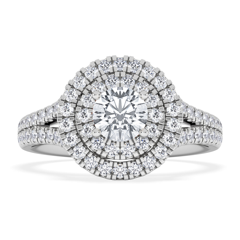 Camilla Diamond Halo Engagement Ring in Platinum 1.15ct G/SI2