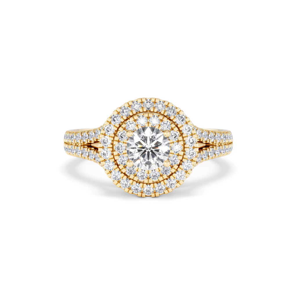 Camilla Diamond Halo Engagement Ring in 18K Gold 1.15ct G/SI2