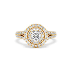 Camilla Diamond Halo Engagement Ring in 18K Gold 1.15ct G/SI2