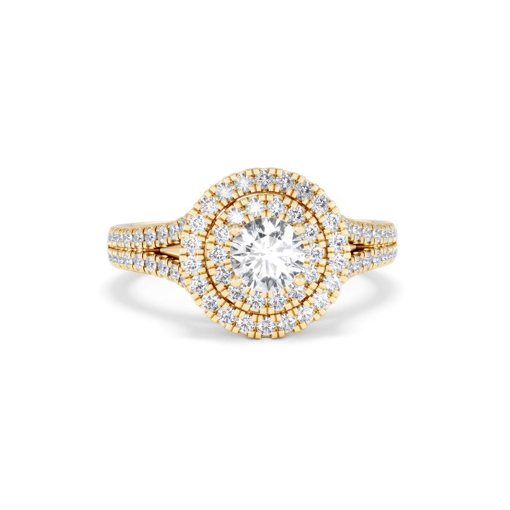 Camilla Diamond Halo Engagement Ring in 18K Gold 1.15ct G/SI2