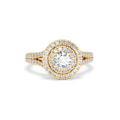 Camilla Diamond Halo Engagement Ring in 18K Gold 1.15ct G/SI2