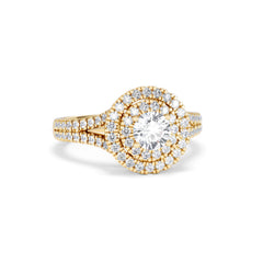 Camilla Diamond Halo Engagement Ring in 18K Gold 1.15ct G/SI2