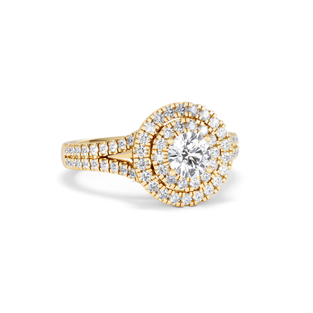 Camilla Diamond Halo Engagement Ring in 18K Gold 1.15ct G/SI2