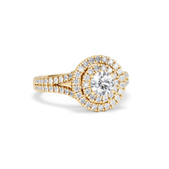Camilla Diamond Halo Engagement Ring in 18K Gold 1.15ct G/SI2