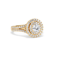 Camilla Diamond Halo Engagement Ring in 18K Gold 1.15ct G/SI2