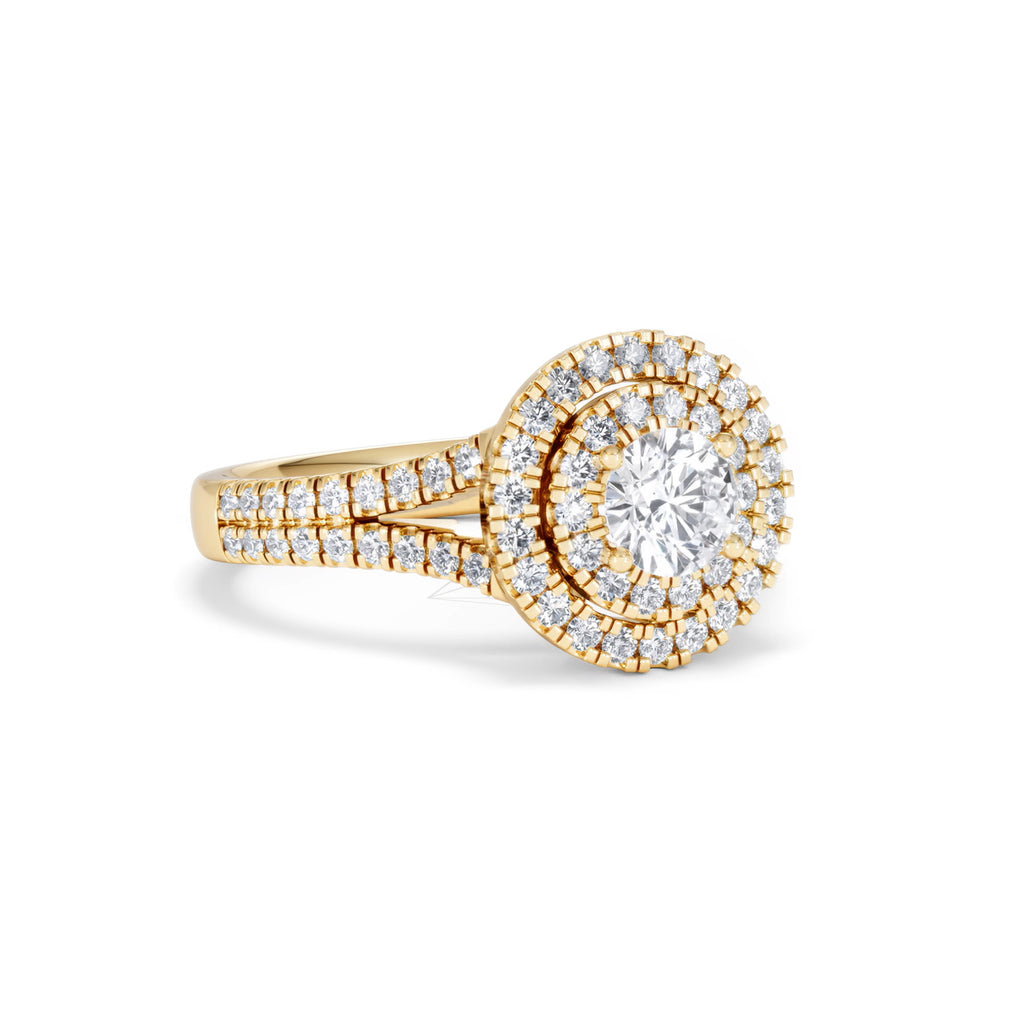 Camilla Diamond Halo Engagement Ring in 18K Gold 1.15ct G/SI2